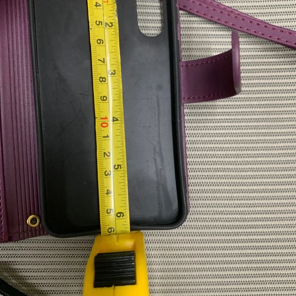 Phone Wallet‎ Case Womens OS Purple Travel Quilted Folio Wristlet Card Holder